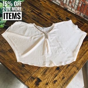 Beige Short Sleeve Blouse